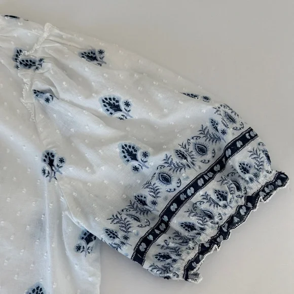 LOFT Border Floral Clip Pleated Blouse - Picture 9 of 11